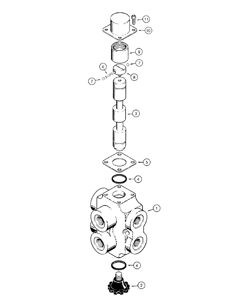 Схема запчастей Case 580SK - (8-342) - SELECTOR VALVE, AUXILIARY REMOTE HYDRAULICS (08) - HYDRAULICS