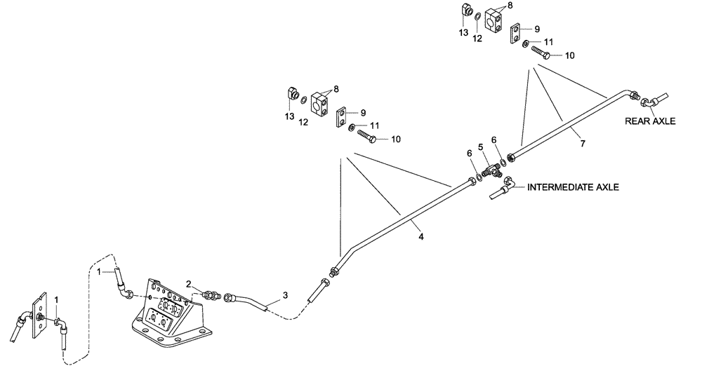 Схема запчастей Case 335 - (47A02001829[001]) - HYDRAULIC CIRCUIT BRAKE SYSTEM - FRAME PART (33) - BRAKES & CONTROLS