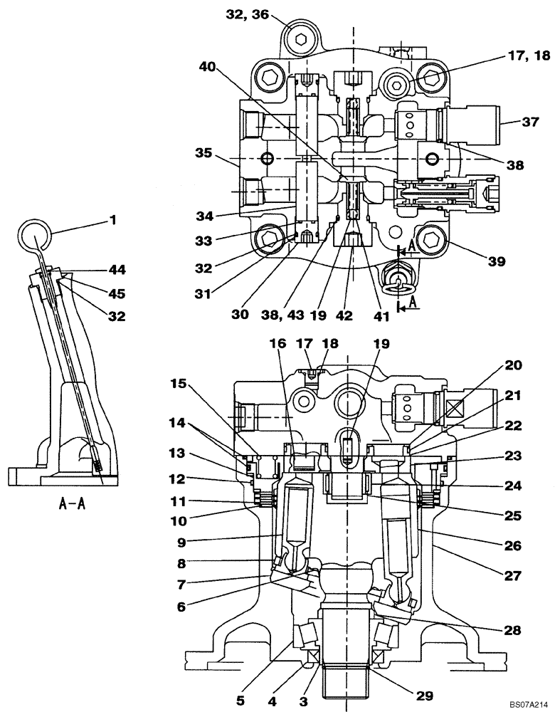 Схема запчастей Case CX160B - (08-52) - MOTOR ASSY - SWING (08) - HYDRAULICS