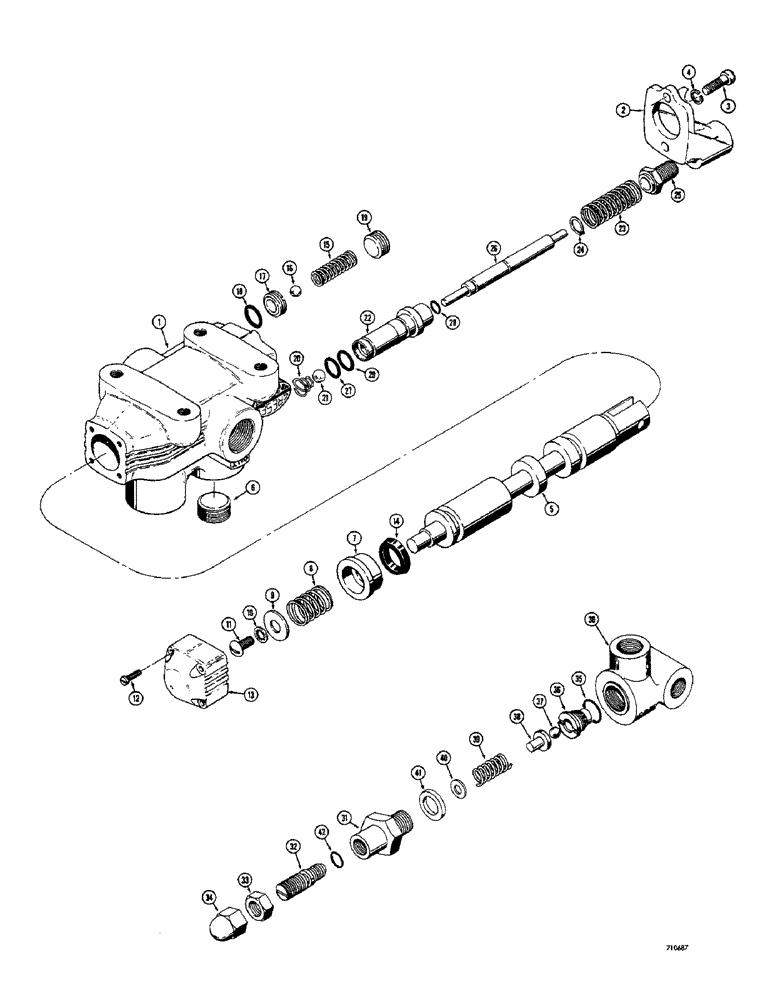 Схема запчастей Case 1700-SERIES - (166) - VARIABLE SPEED CONTROL VALVE (35) - HYDRAULIC SYSTEMS