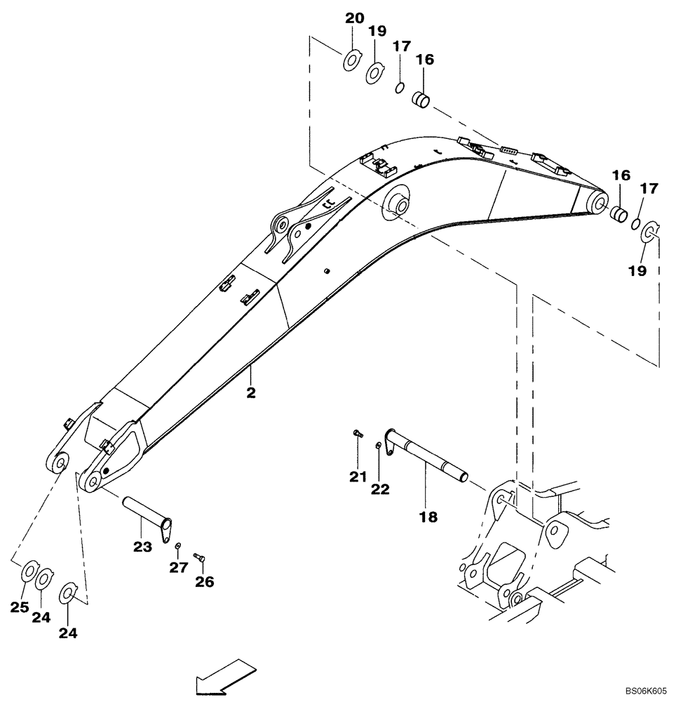 Схема запчастей Case CX210B - (09-35) - BOOM (09) - CHASSIS/ATTACHMENTS