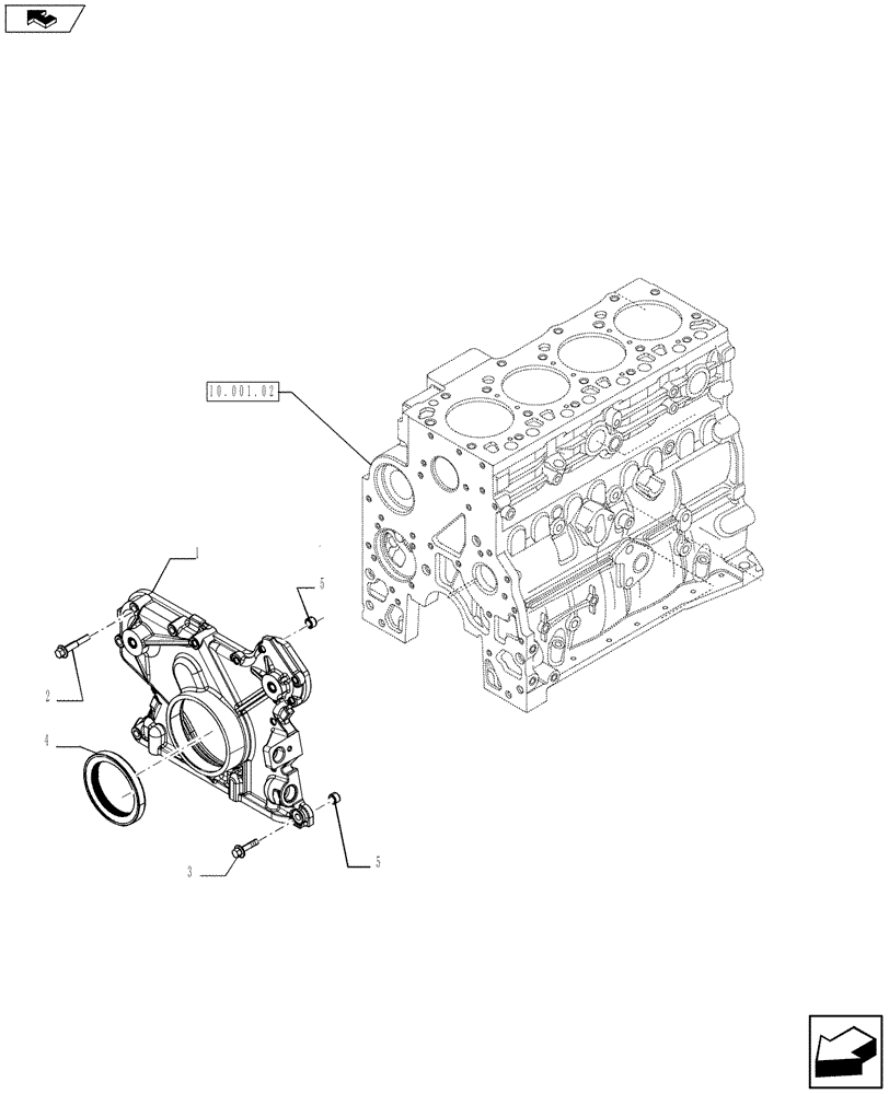 Схема запчастей Case 521F - (10.102.02) - CRANKCASE COVERS (10) - ENGINE