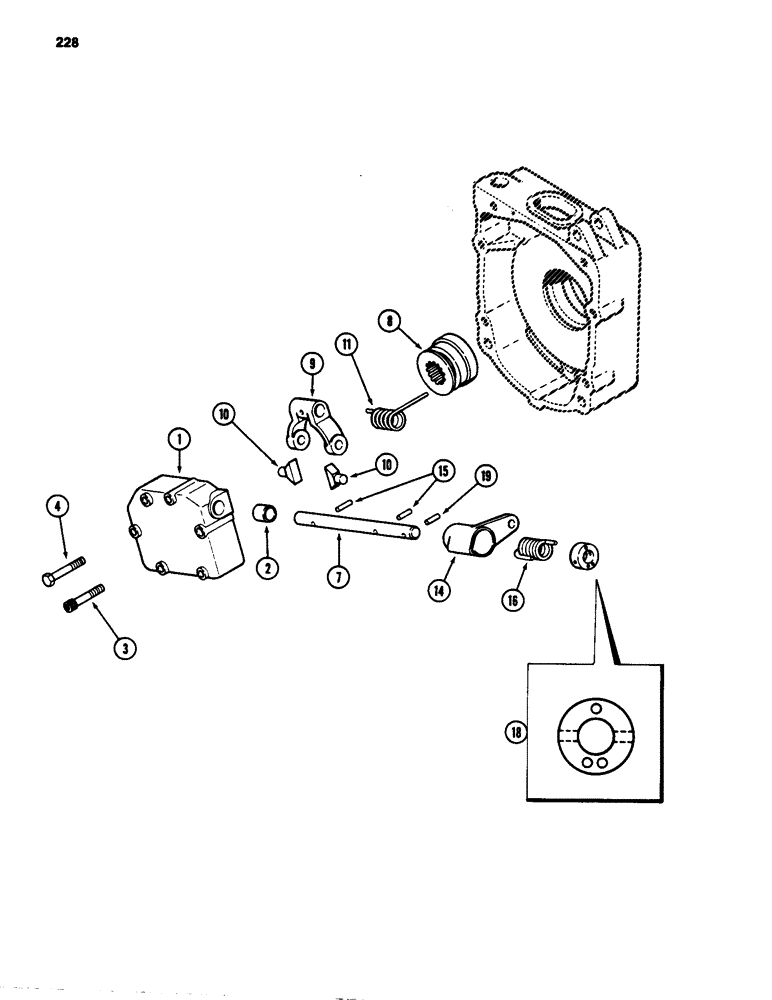 Схема запчастей Case 580SD - (228) - TRANSAXLE DIFFERENTIAL LOCK, WITH TURBOCHARGER (06) - POWER TRAIN