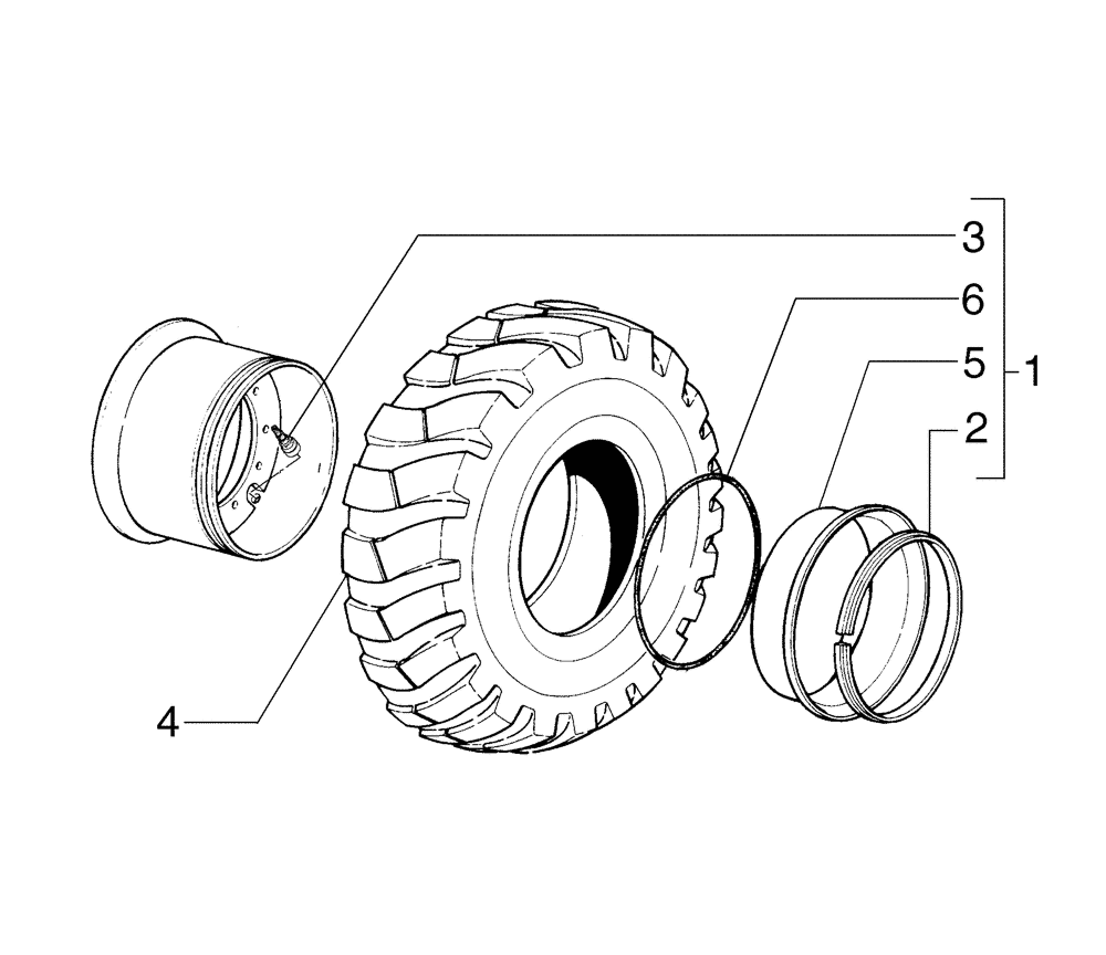 Схема запчастей Case 845B - (06-13[04]) - WHEELS AND TIRES (06) - POWER TRAIN