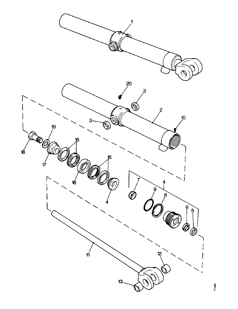 Схема запчастей Case 850 - (J11-1) - LOADER DUMP CYLINDER - 3.1/2 DIA X 28.3/4 STROKE (07) - HYDRAULIC SYSTEM