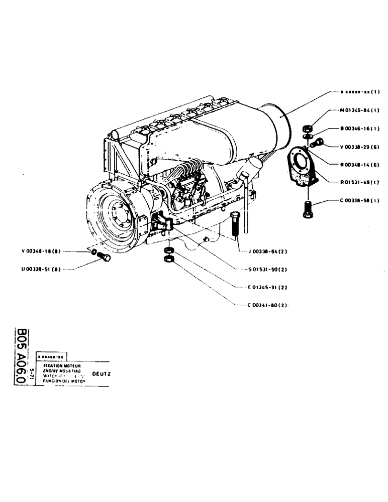 Схема запчастей Case GC120 - (012) - ENGINE MOUNTING 