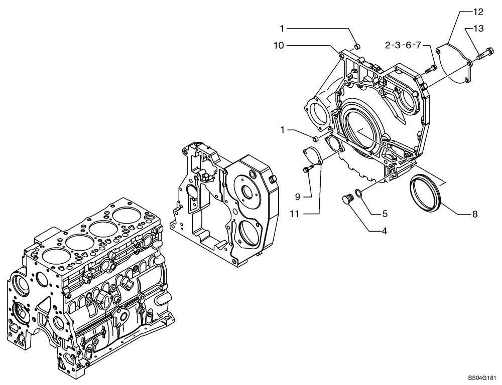 Схема запчастей Case 521D - (02-29) - FLYWHEEL HOUSING (02) - ENGINE