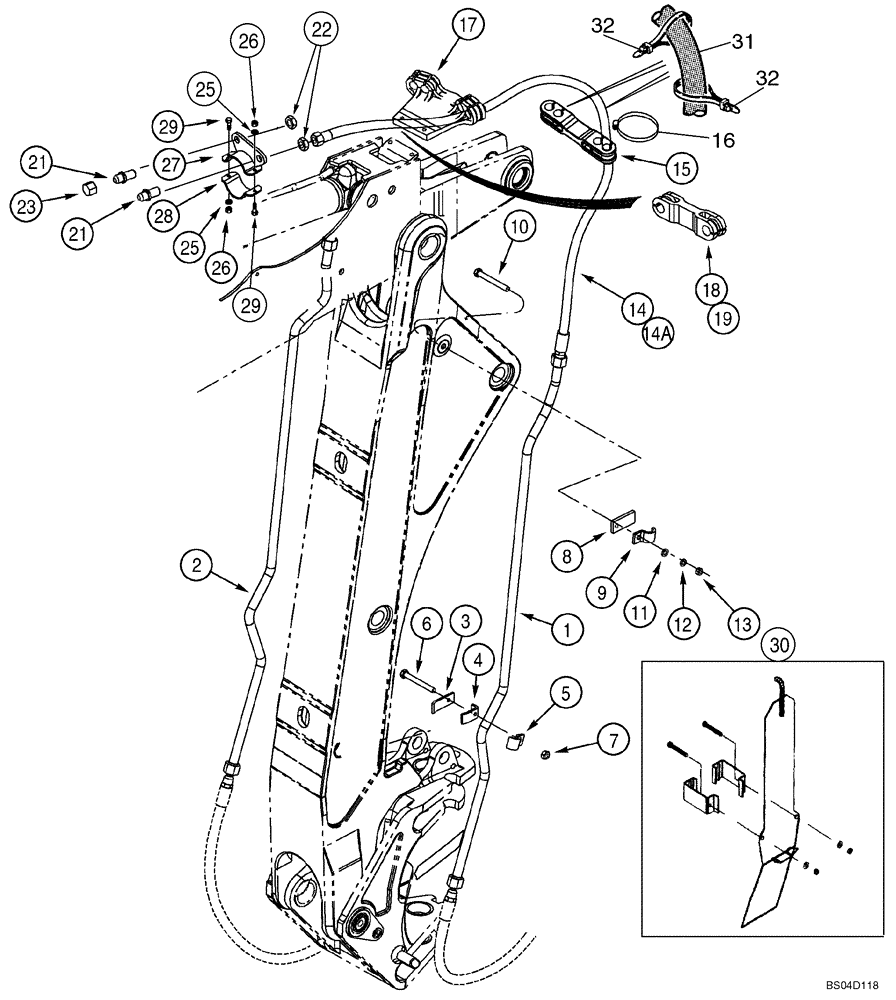 Схема запчастей Case 580M - (08-24) - HYDRAULICS - BACKHOE AUXILIARY (08) - HYDRAULICS