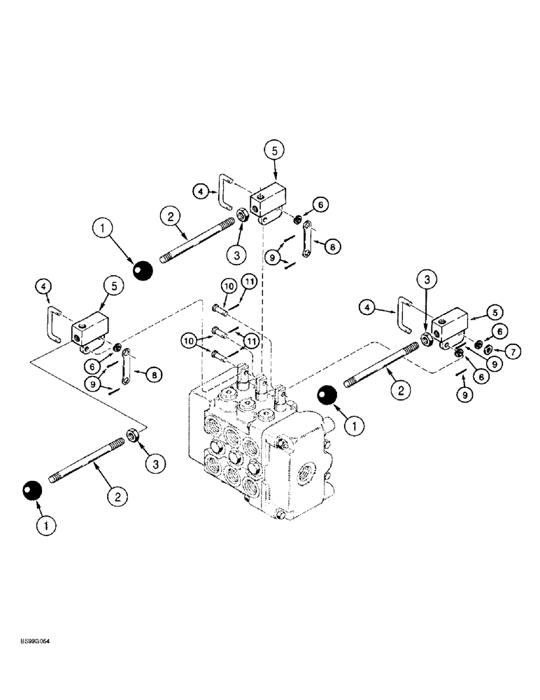 Схема запчастей Case 860 - (8-113A) - PLOW CONTROL VALVE ASSEMBLY - 130806A1 - CONTROL LEVERS MOUNTED HORIZONTALLY (08) - HYDRAULICS