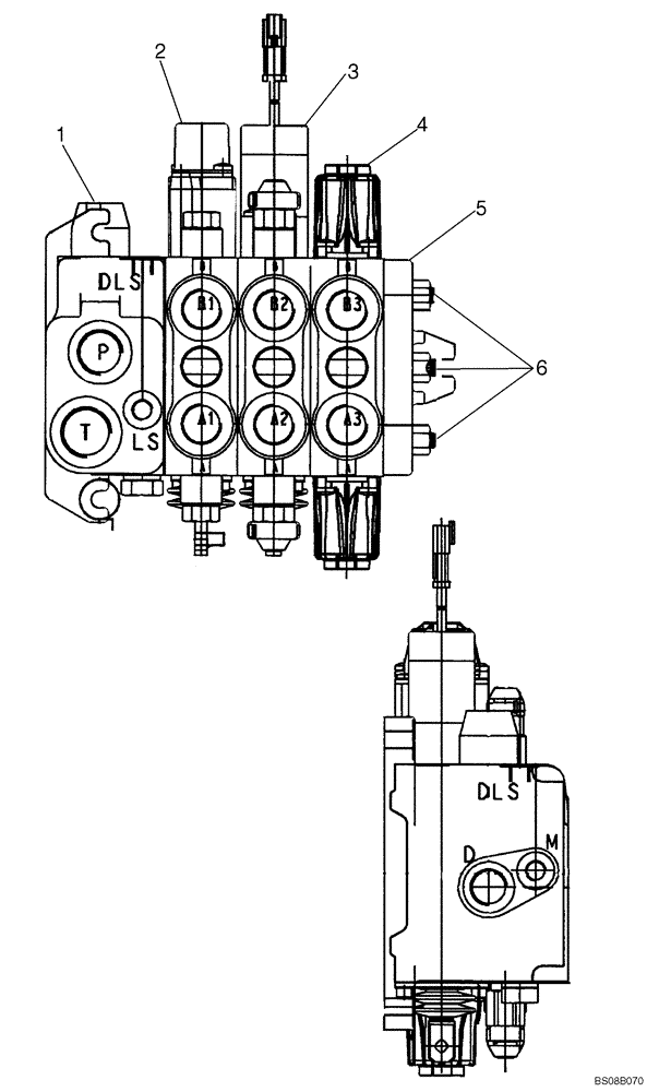 Схема запчастей Case 590SM - (08-35A) - VALVE ASSY - LOADER CONTROL, THREE SPOOL (VARIABLE VOLUME PUMP MODELS) (590SM+) (08) - HYDRAULICS