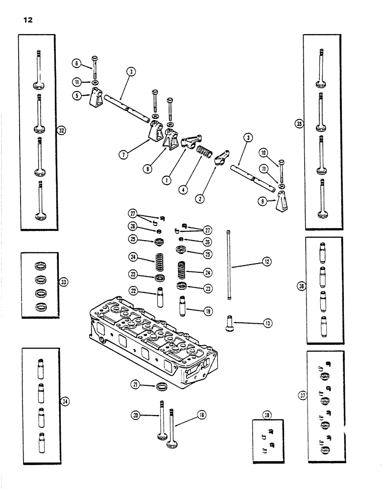 Схема запчастей Case DH5 - (12) - VALVE MECHANISM (10) - ENGINE