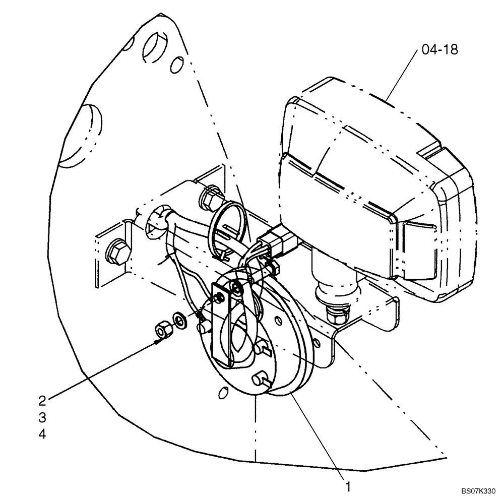 Схема запчастей Case 521E - (04-29) - HORN, FRONT (04) - ELECTRICAL SYSTEMS