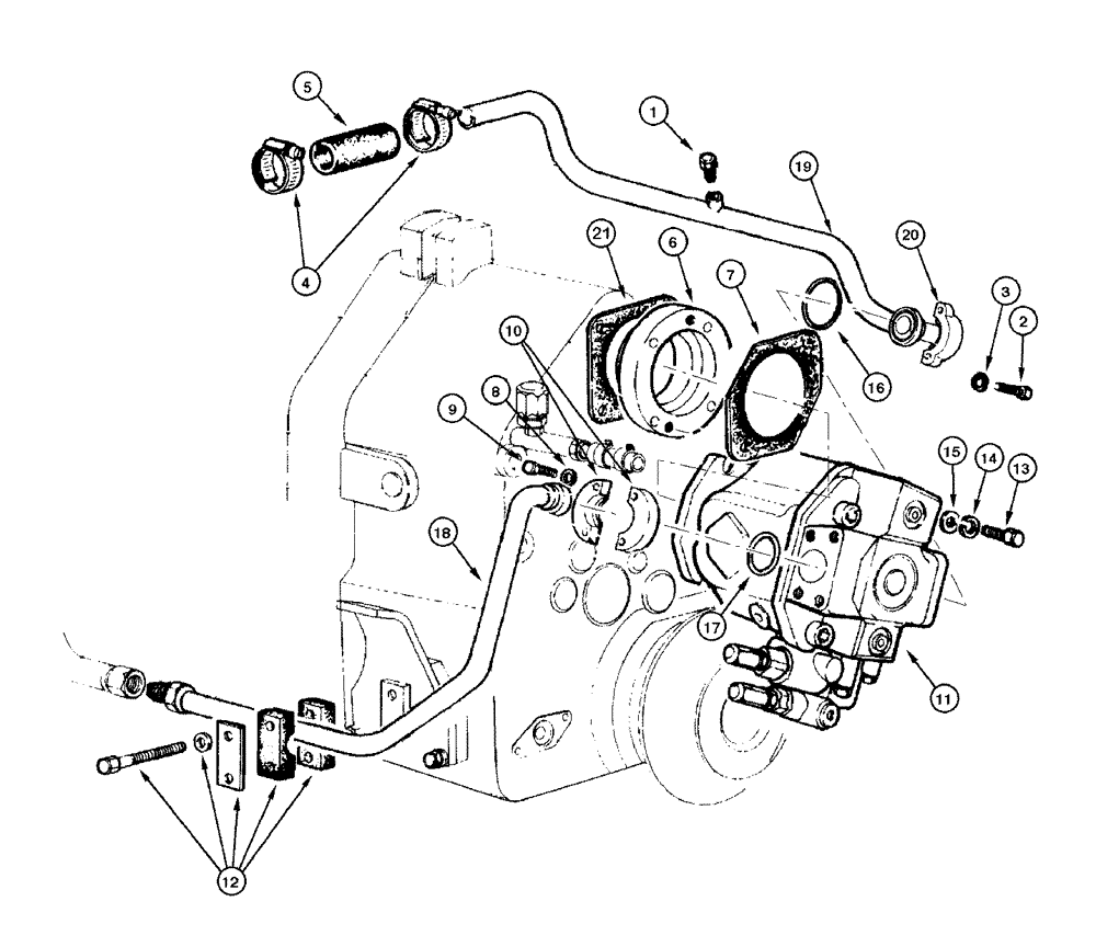 Схема запчастей Case 865 DHP - (8-010) - MAIN PUMP CIRCUIT (08) - HYDRAULICS