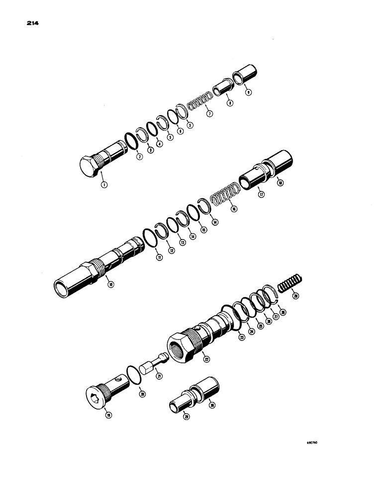 Схема запчастей Case W24 - (214) - LOADER CONTROL VALVE, CHECK VALVE (08) - HYDRAULICS