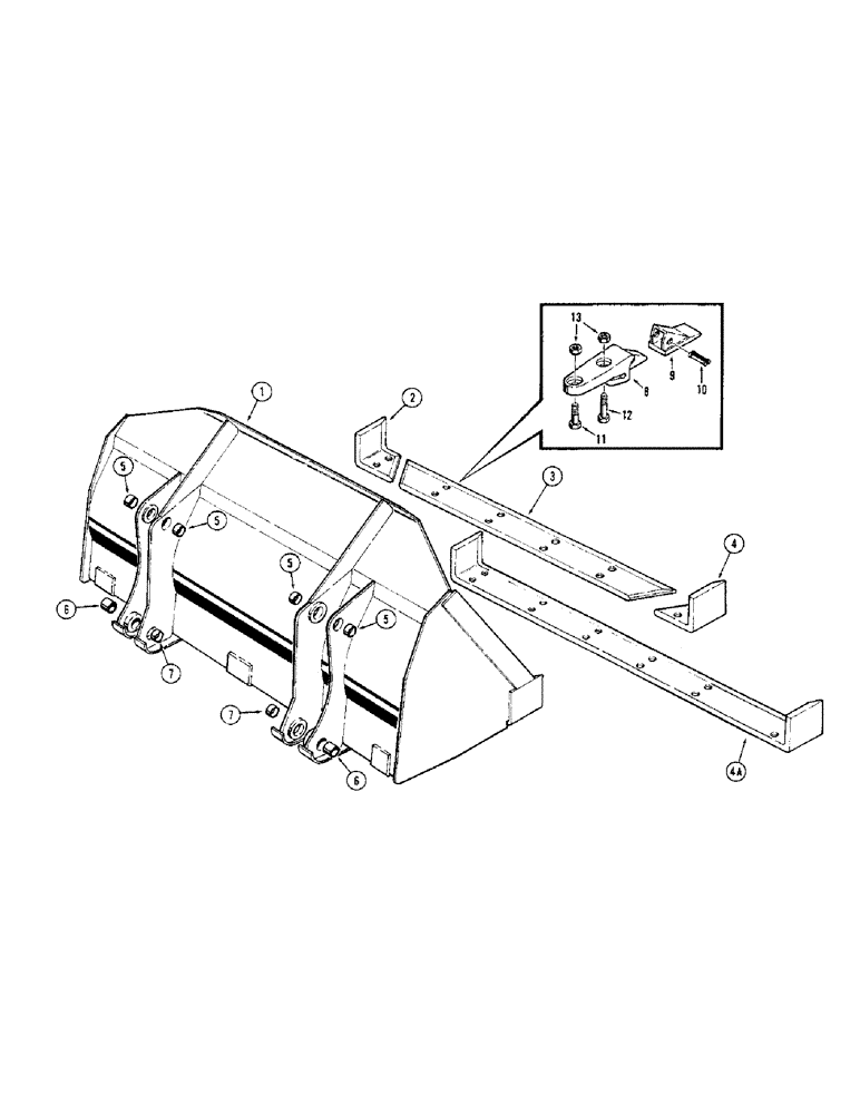 Схема запчастей Case 310G - (152) - D49911 BUCKET (05) - UPPERSTRUCTURE CHASSIS