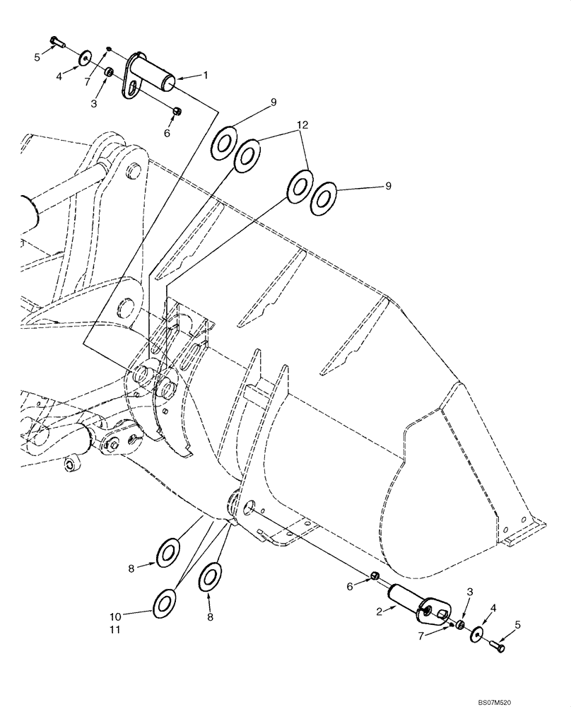 Схема запчастей Case 521E - (09-10) - BUCKETS - ATTACHMENT (Z BAR LOADER) (09) - CHASSIS