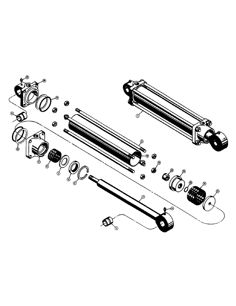 Схема запчастей Case 320 - (20) - D20743 HYDRAULIC LOADER LIFT CYLINDERS (1-1/2" ROD) (00) - COMPLETE MACHINE