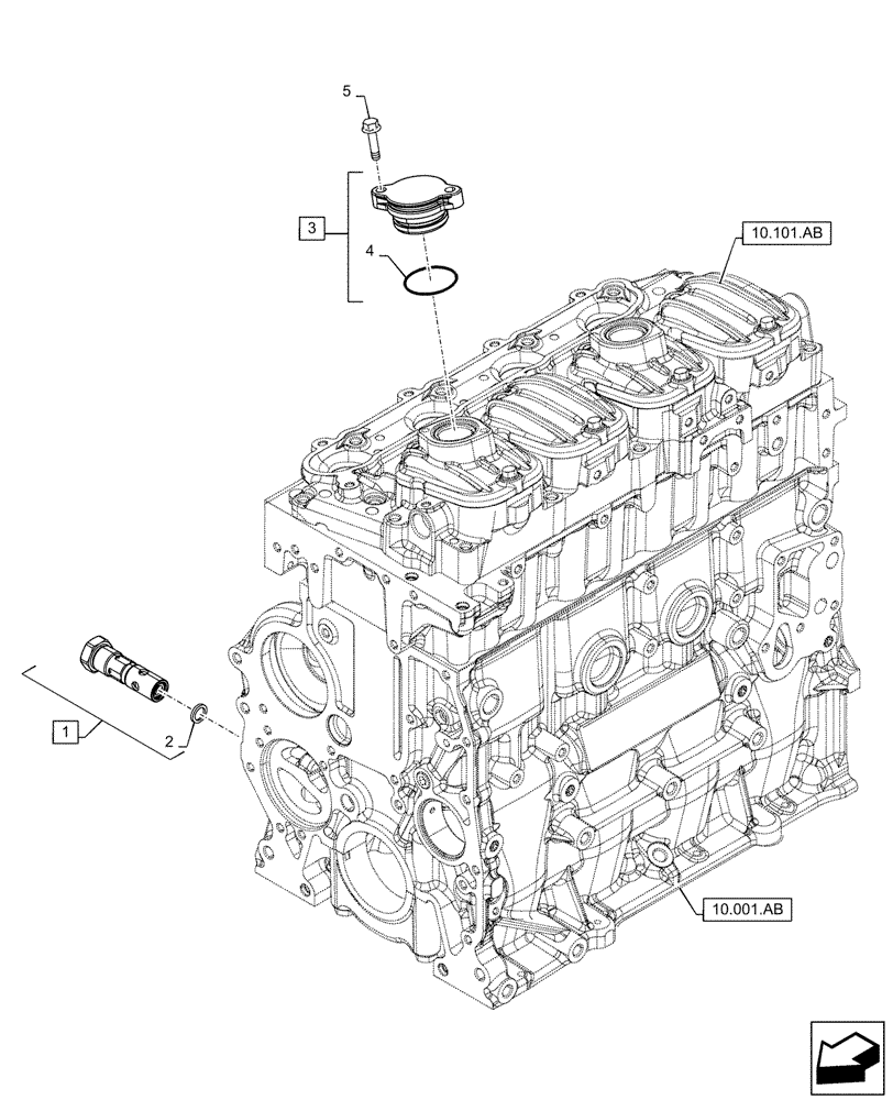 Схема запчастей Case F5CE5454B A005 - (10.304.AM) - FILLER CAP, ENGINE OIL (10) - ENGINE