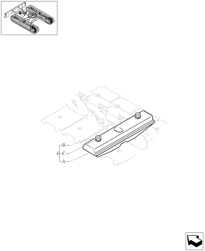 Схема запчастей Case CX31B - (5.0004[01]) - PADS SHOE FOR STEEL TRACK (48) - TRACKS & TRACK SUSPENSION