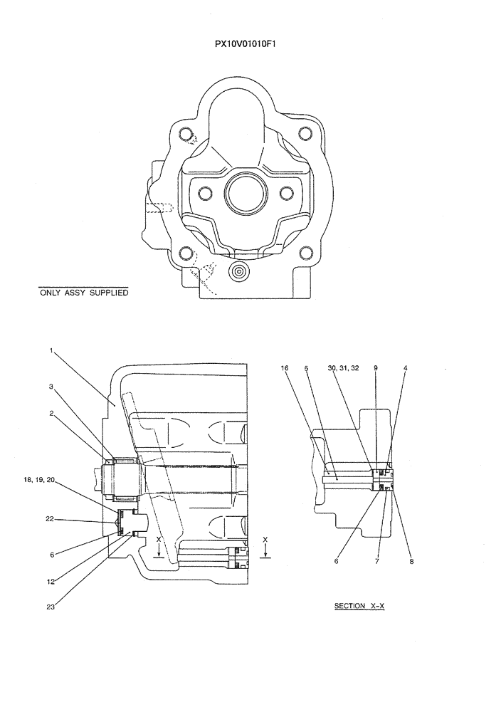 Схема запчастей Case CX36B - (07-031) - HOUSING ASSY ELECTRICAL AND HYDRAULIC COMPONENTS