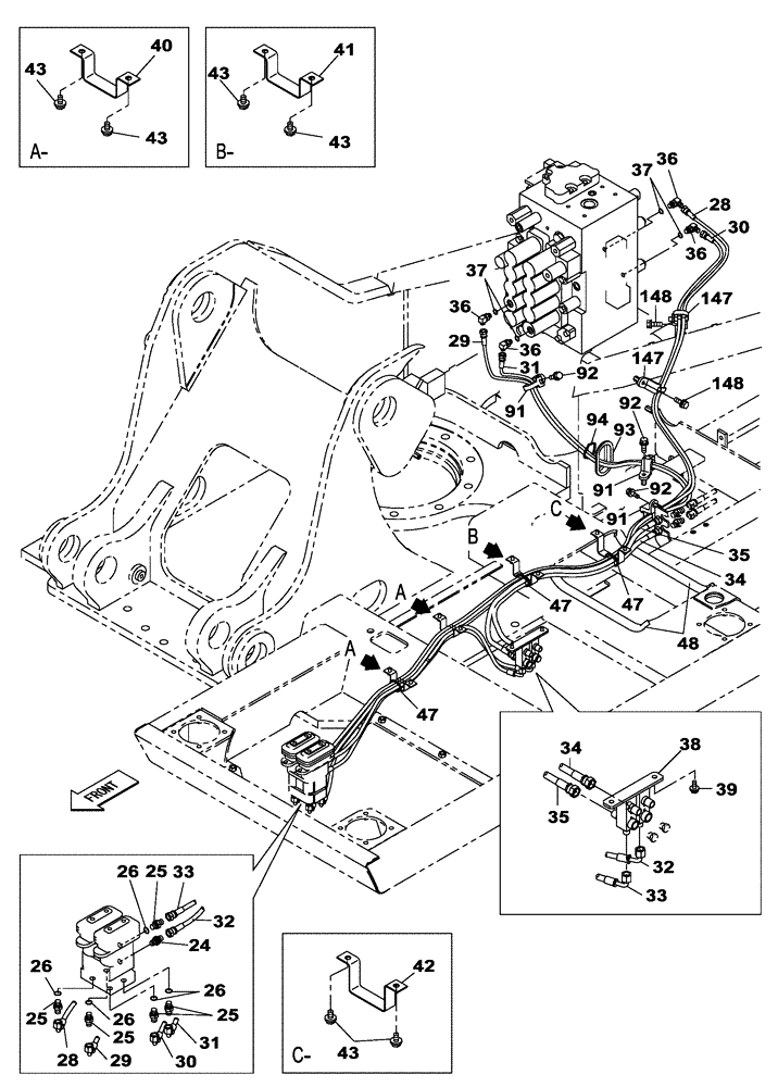 Схема запчастей Case CX210C NLC - (35.359.10) - HYDRAULIC CIRCUIT - TRAVEL PILOT - WITHOUT SAFETY VALVE (35) - HYDRAULIC SYSTEMS