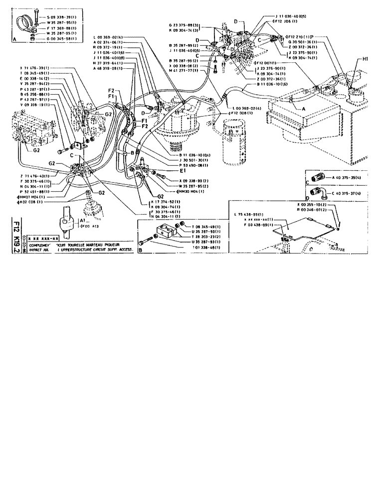 Схема запчастей Case 90BCL - (199) - IMPACT HARMER UPPERSTRUCTURE CIRCUIT SUPP. ACCESS. (07) - HYDRAULIC SYSTEM