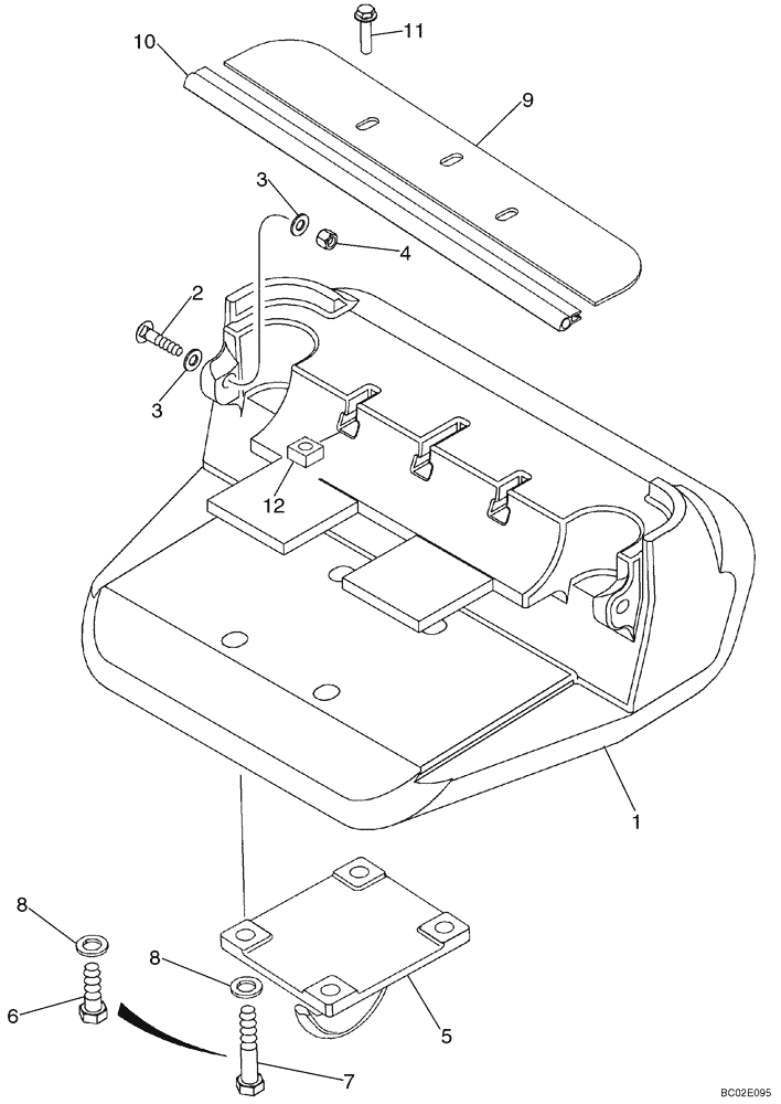 Схема запчастей Case 650K - (09-06) - COUNTERWEIGHT, FRONT - HOOK, TOWING (09) - CHASSIS/ATTACHMENTS