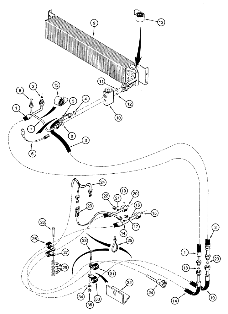 Схема запчастей Case 1150H - (09-35) - AIR CONDITIONING SYSTEM (09) - CHASSIS