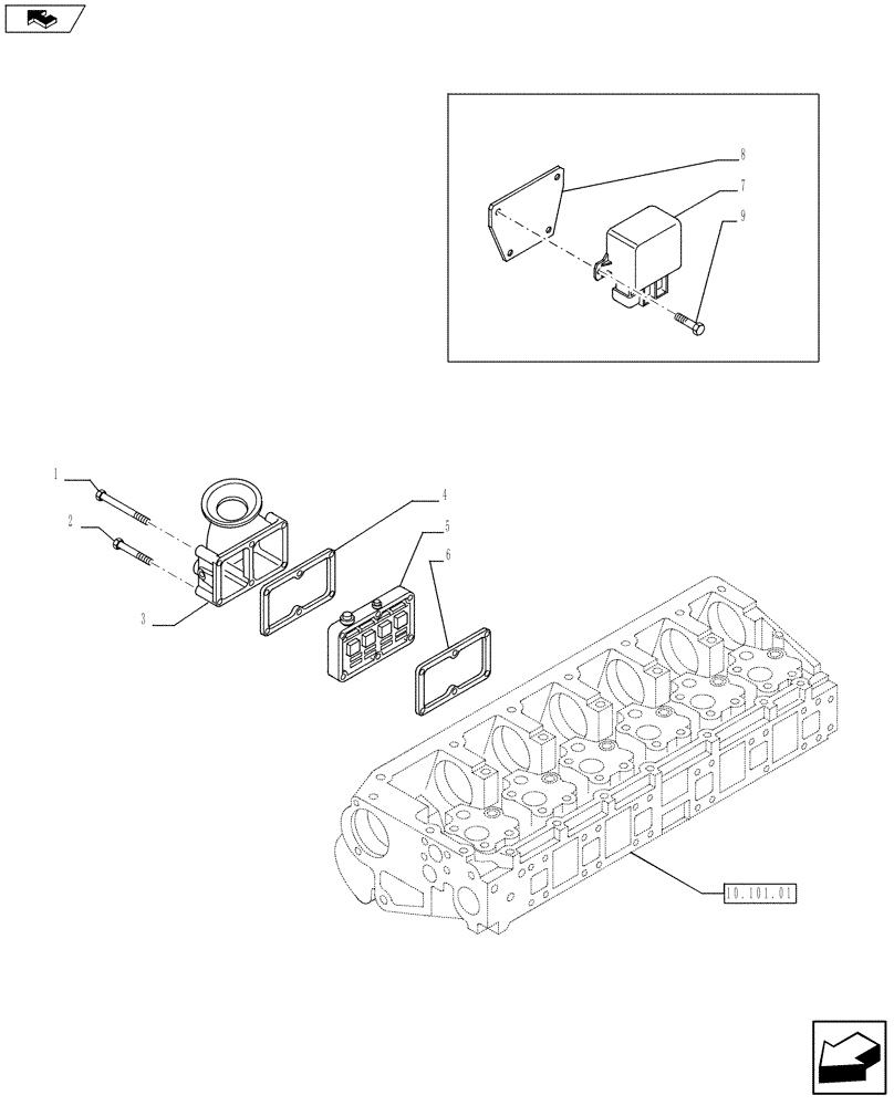 Схема запчастей Case F3BE0684N E916 - (10.254.01) - INTAKE MANIFOLD (504055366-504093419) (10) - ENGINE