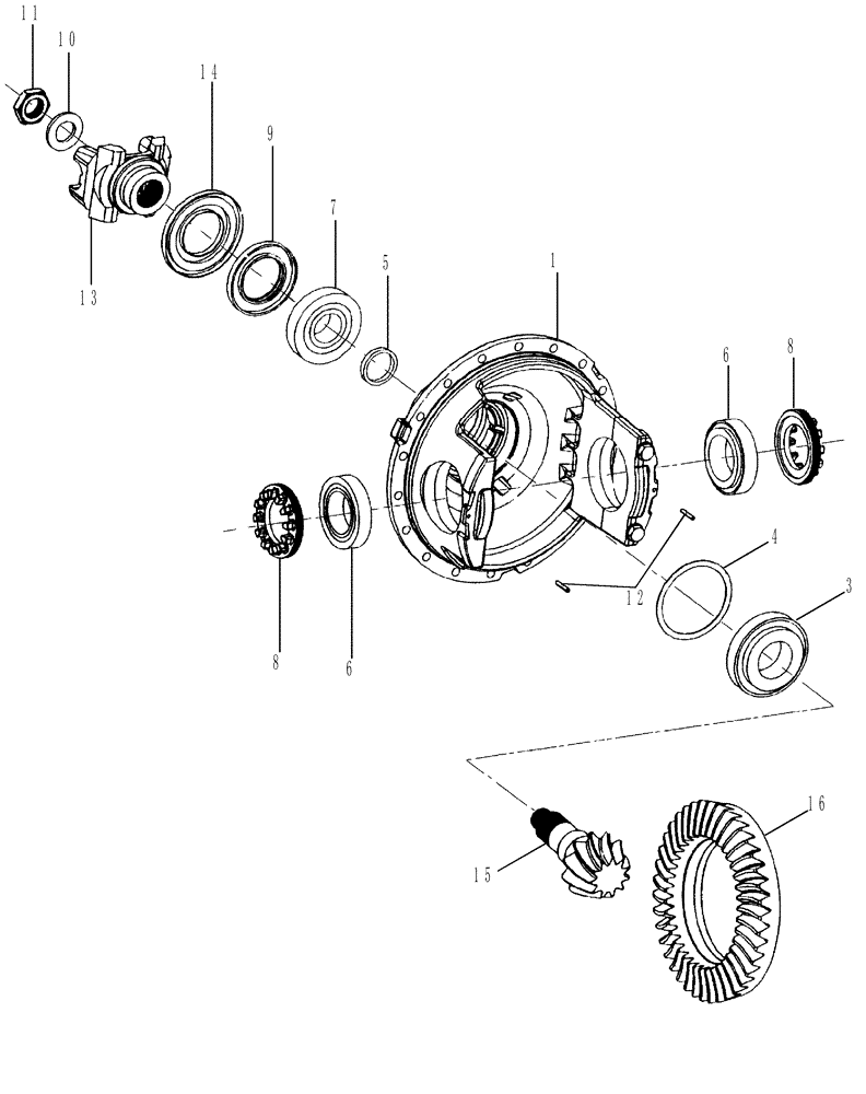 Схема запчастей Case 821C - (06-23) - AXLE, REAR - DIFFERENTIAL CARRIER (Jul 30 2010 8:34AM) (06) - POWER TRAIN