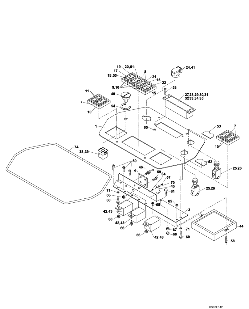 Схема запчастей Case DV204 - (04-403-1/124[01]) - INSTRUMENT PANEL (GROUP 403-1/124) (04) - ELECTRICAL SYSTEMS