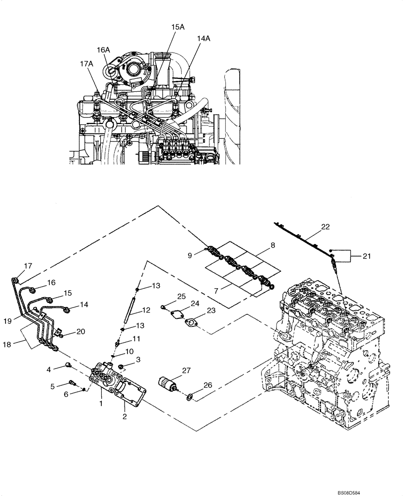 Схема запчастей Case 410 - (02-19) - FUEL INJECTION SYSTEM (03) - FUEL SYSTEM