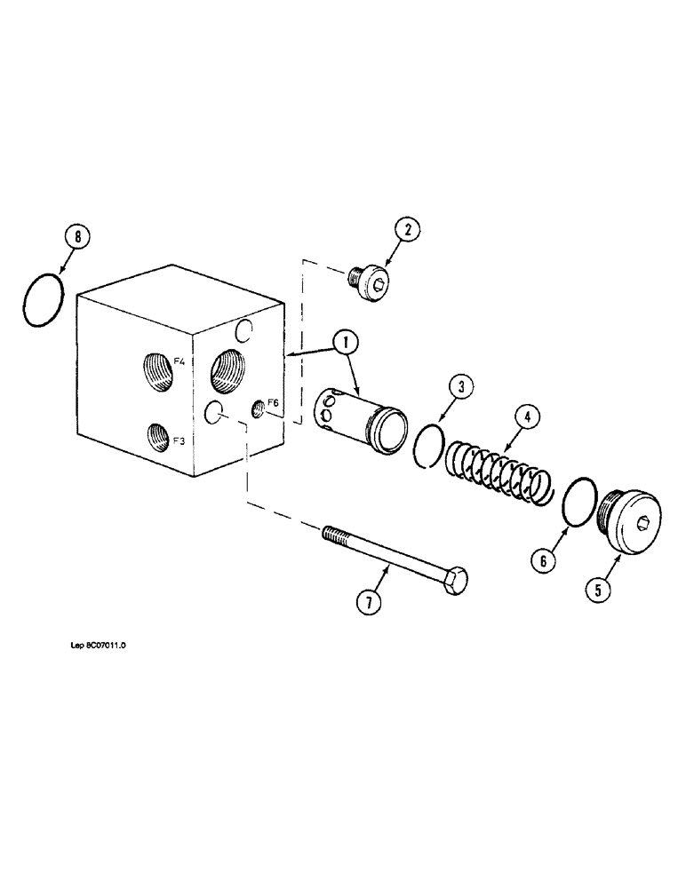 Схема запчастей Case 1088 - (8C-18) - ATTACHMENT CONTROL VALVE BLOCK, P.I.N. FROM 20196 AND AFTER, P.I.N. FROM 106904 AND AFTER (08) - HYDRAULICS