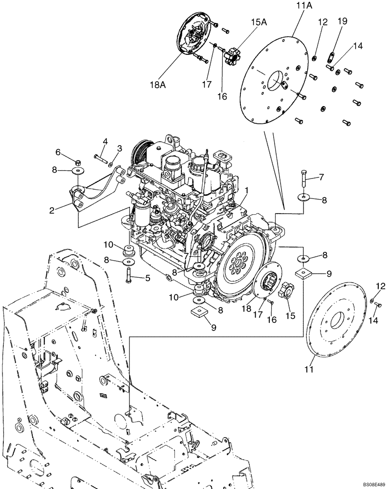 Схема запчастей Case 445 - (02-06) - ENGINE - MOUNTING (02) - ENGINE