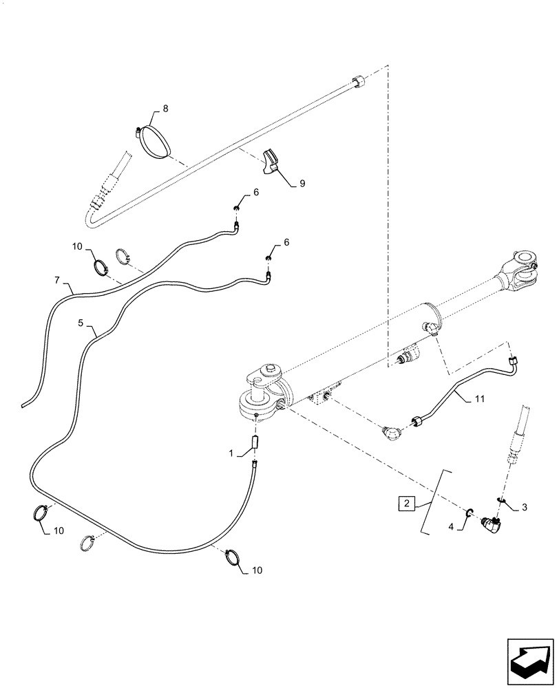 Схема запчастей Case 821F - (41.216.01[03]) - STEERING CYLINDER INSTALLATION (41) - STEERING