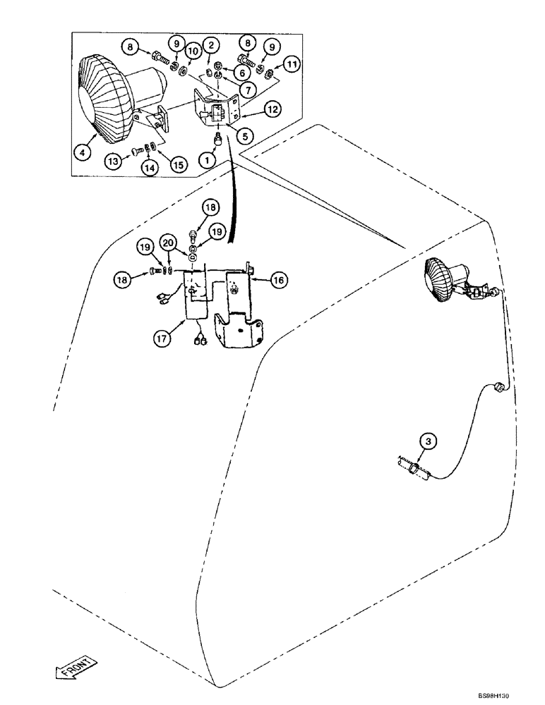 Схема запчастей Case 9010B - (9-048) - CAB FAN AND MOUNTING (09) - CHASSIS