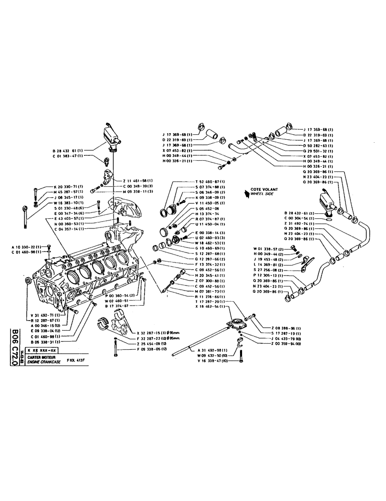 Схема запчастей Case 220 - (B-027) - ENGINE CRANKCASE (01) - ENGINE