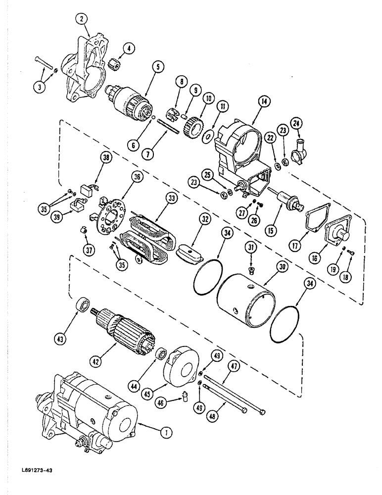 Схема запчастей Case 688 - (4-04) - STARTER, 6T-290 DIESEL ENGINE (04) - ELECTRICAL SYSTEMS