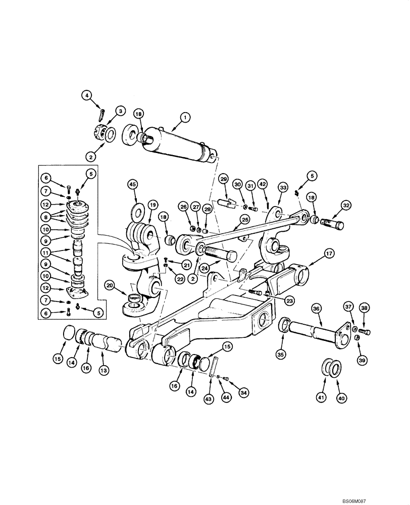 Схема запчастей Case 845 - (06.22[00]) - FRONT AXLE - ASSEMBLY (06) - POWER TRAIN