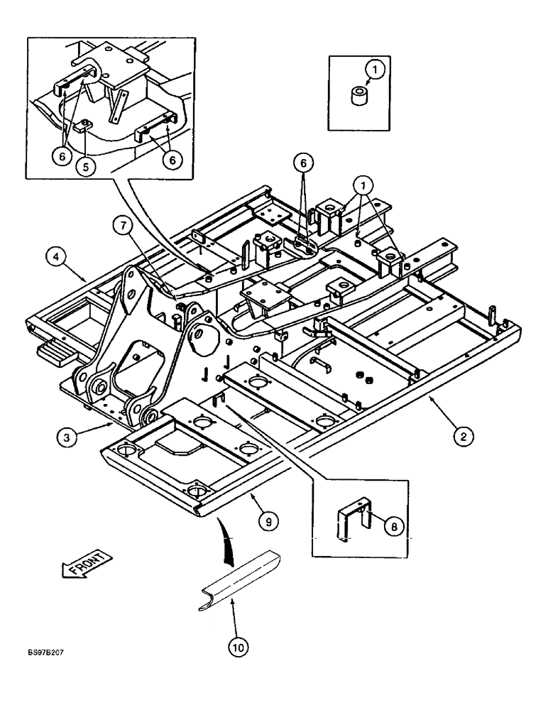 Схема запчастей Case 9030B - (9-006) - TURNTABLE, STANDARD MODELS PRIOR TO P.I.N. DAC0301004 (09) - CHASSIS