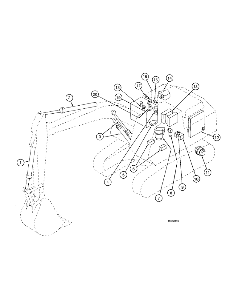 Схема запчастей Case 9030 - (1-14) - PICTORIAL INDEX, BASIC HYDRAULIC COMPONENTS (00) - PICTORIAL INDEX