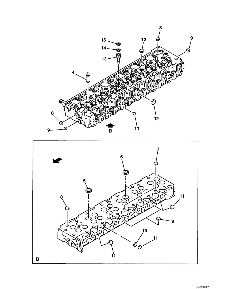 Схема запчастей Case CX800 - (02-22) - CYLINDER HEAD (02) - ENGINE