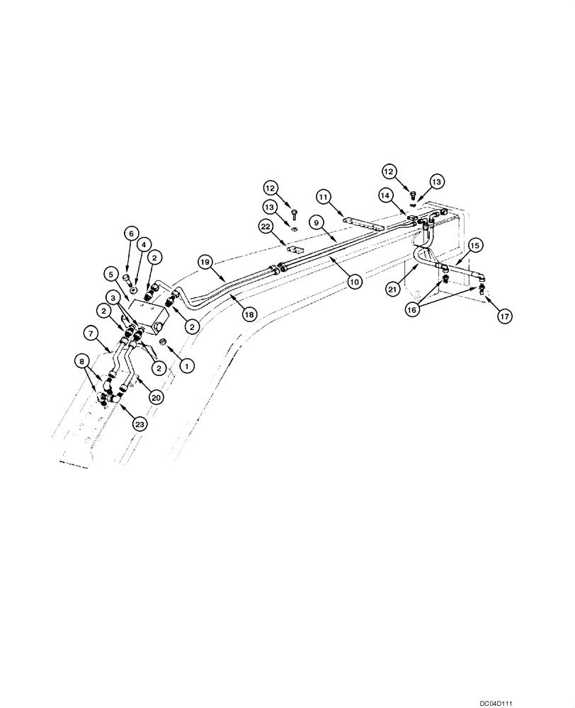 Схема запчастей Case 885 - (08.23[00]) - FRONT AXLE HYDRAULIC CIRCUIT - TILT (08) - HYDRAULICS