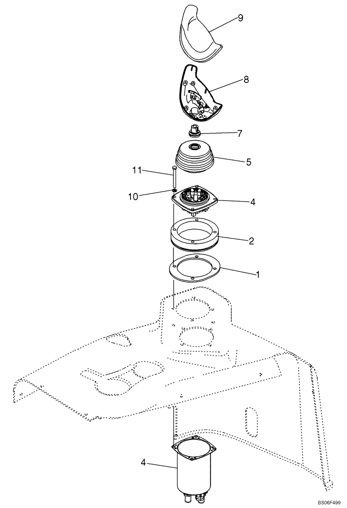 Схема запчастей Case 1150K - (04-10) - BLADE CONTROL WITHOUT TWIST, JOYSTICK, ELECTRIC TWO CONNECTOR ASSEMBLY (04) - ELECTRICAL SYSTEMS