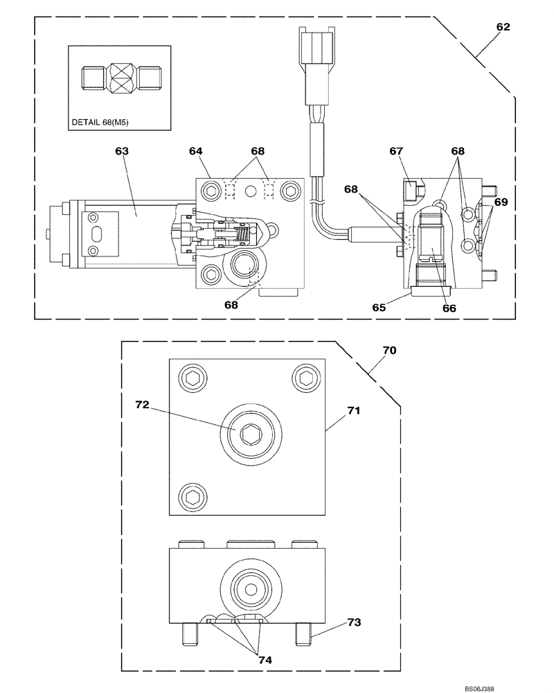 Схема запчастей Case CX130 - (08-128) - KNJ3000 PUMP ASSY, HYDRAULIC - SOLENOID VALVE (08) - HYDRAULICS