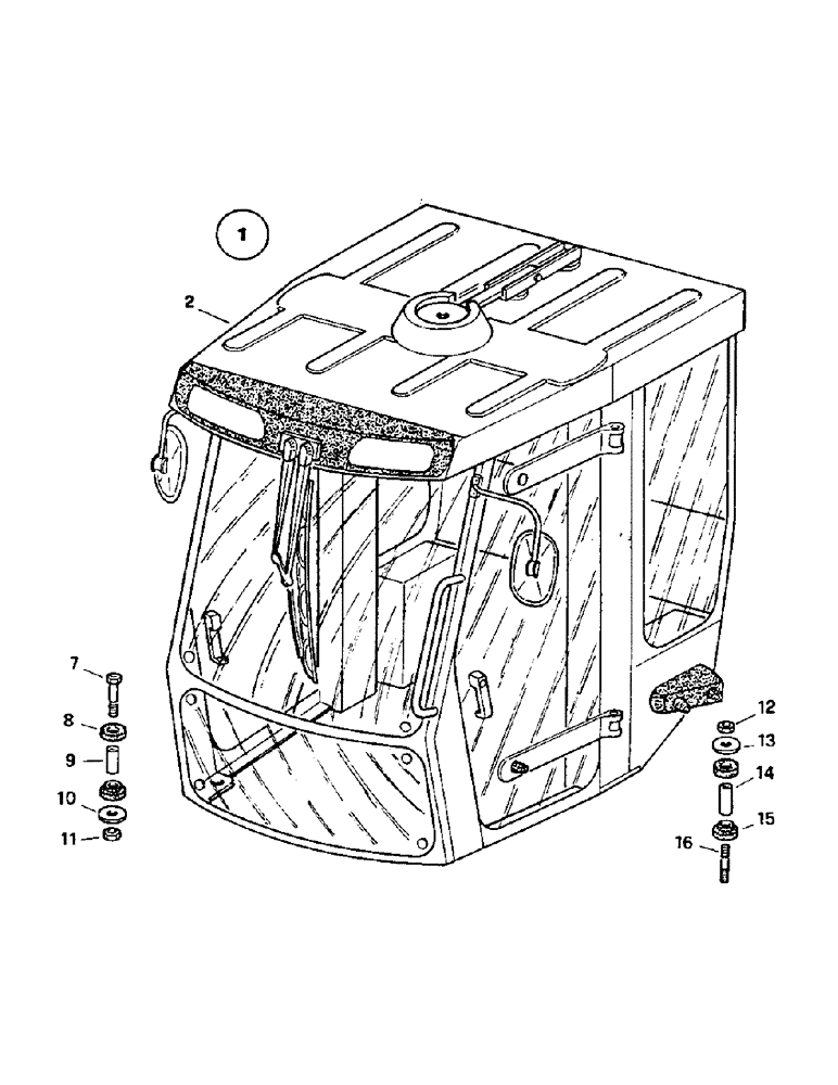 Схема запчастей Case 221B - (9-44) - CAB, 121B (DAH1215912-DAH1216529) / 221B (DAH2215913-DAH2216536) (09) - CHASSIS/ATTACHMENTS