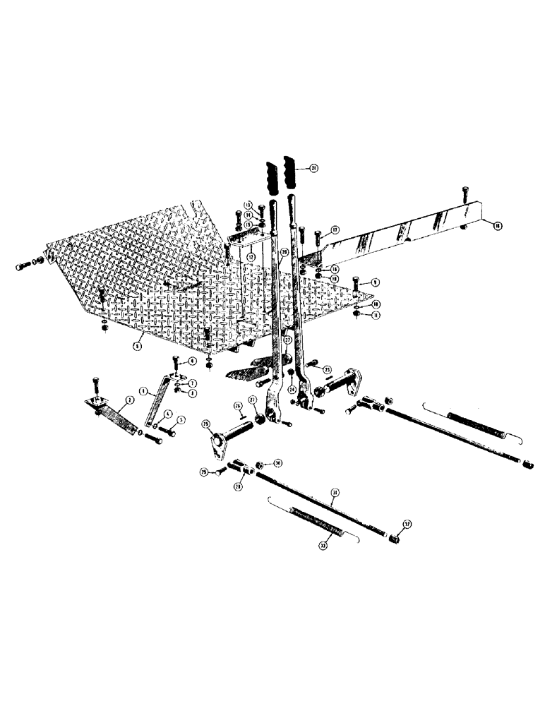 Схема запчастей Case 400 - (138) - FLOOR PLATE, STEERING LEVERS & LINKAGE, (400 MODELS ONLY - USED TO S/N 3000180) (05) - UPPERSTRUCTURE CHASSIS