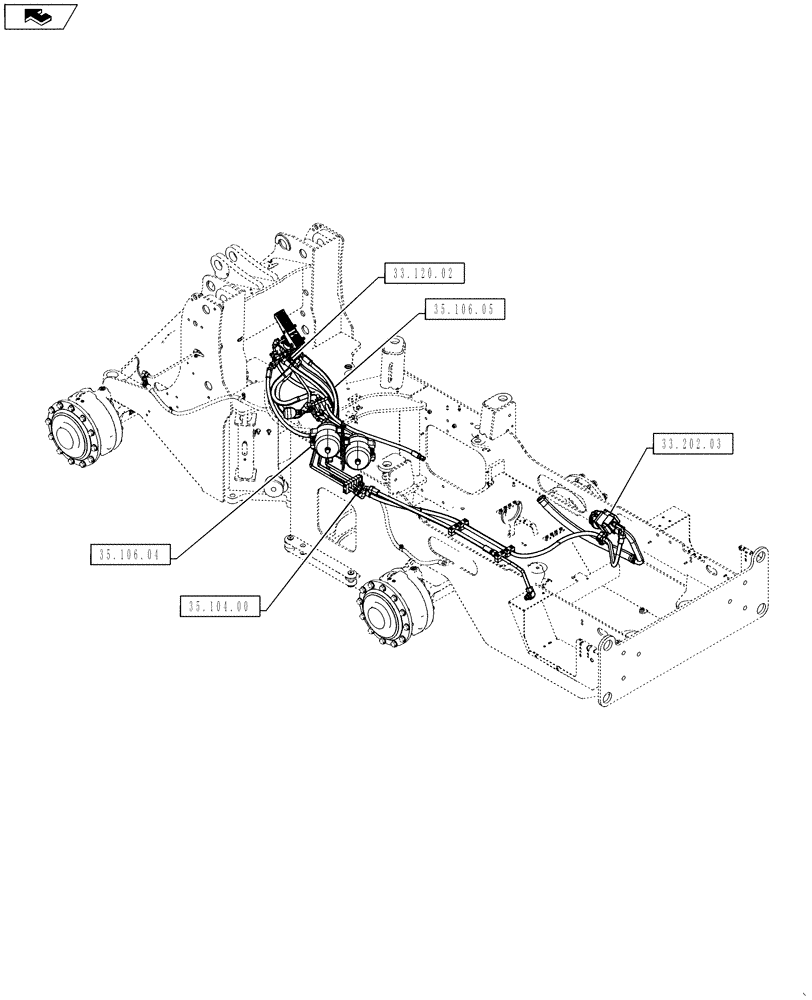 Схема запчастей Case 521F - (00.000.33) - PICTORIAL INDEX, BRAKES AND CONTROLS (00) - GENERAL & PICTORIAL INDEX