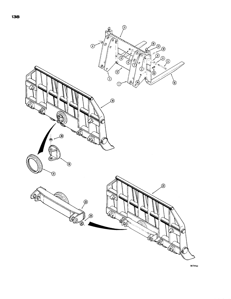 Схема запчастей Case 850 - (138) - PALLET FORKS (05) - UPPERSTRUCTURE CHASSIS