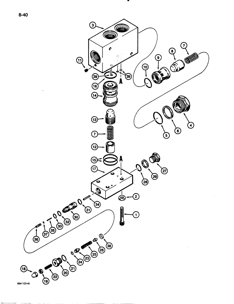 Схема запчастей Case W30 - (8-40) - L115061 UNLOADING VALVE (08) - HYDRAULICS